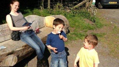 Katherine Hooper, Joshua (r), Samuel (l)