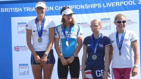 Melissa Reid on the podium in Liverpool