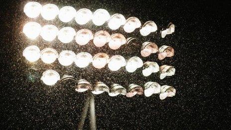 Floodlights at a football match
