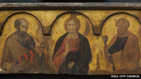 'Christ between Saints Paul and Peter' by Pietro Lorenzetti