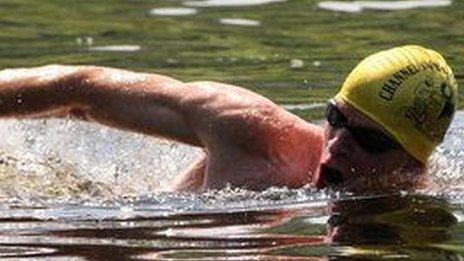 Powys GP James Wrench swimming