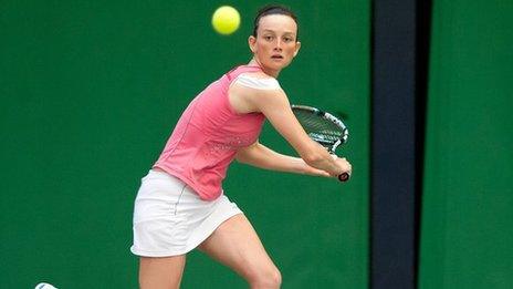 Deaf tennis player Catherine Fletcher