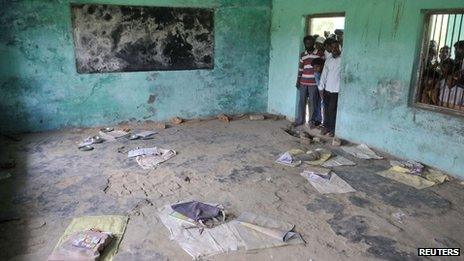 A classroom where contaminated meals were served at a school at Chapra J