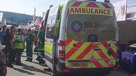 A St John Wales ambulance at the Royal Welsh Show in 2012