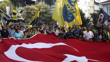 Fenerbahce fans at Uefa