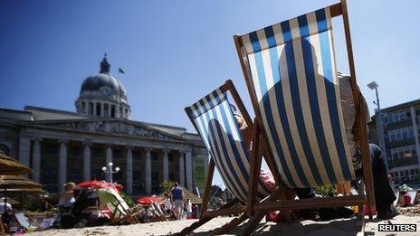 Urban beach in Nottingham