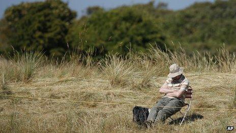 Spectator at British Open Golf Championship at Muirfield, Scotland