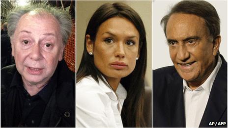 (Left to right) Lele Mora, Nicole Minetti and Emilio Fede