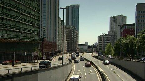 View from the bridge over the St Chad's Tunnel