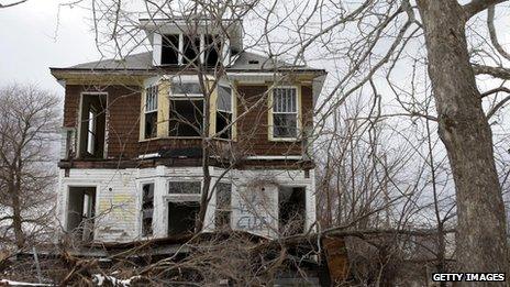 An empty house in Detroit. Undated pic