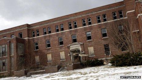 An abandoned hospital in Detroit in February 2013