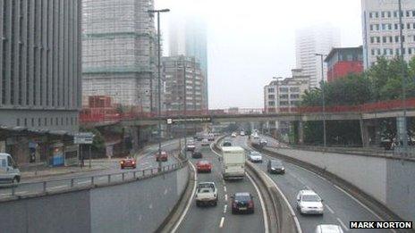 Suffolk Street Queensway tunnel in Birmingham 2005