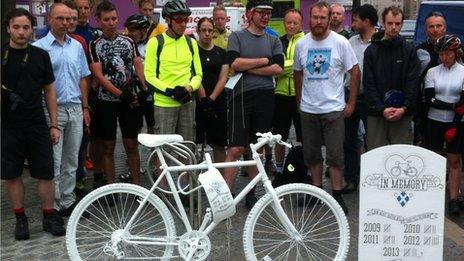 Ghost bike at Holyrood