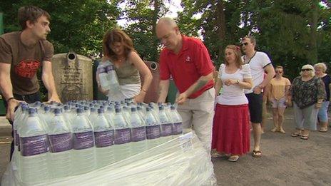 Water being handed out in Cirencester