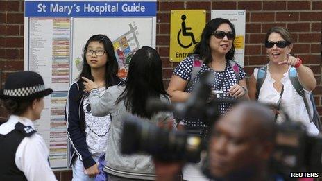 Tourists also gathered outside the hospital after the news broke