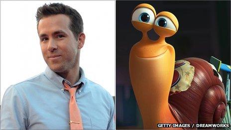 Ryan Reynolds and his character in Turbo