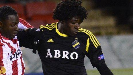 Mo Bangura in action for AIK