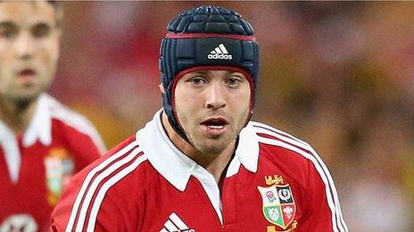 Leigh Halfpenny in action for the Lions