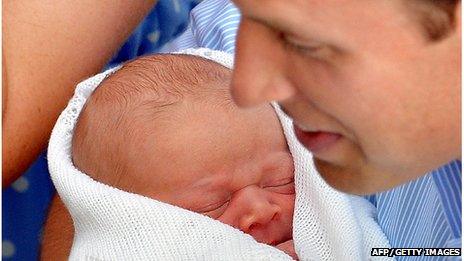 Prince William and his baby son