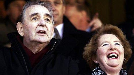 Brian and Barbara Clough at Burton Albion's game against Hartlepool United in 2003