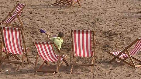 Urban beach in Cardiff