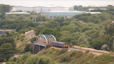 Train running on the Henbury Loop