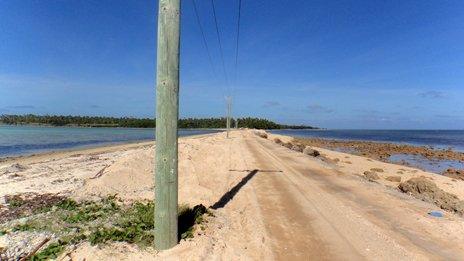 The causeway between two small islands