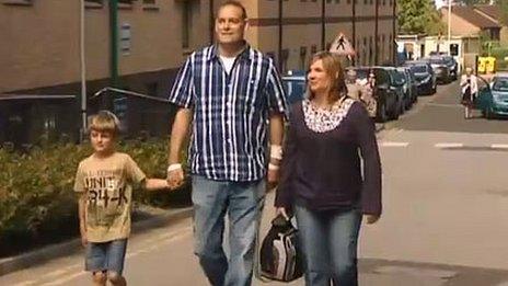 Matthew Green with his wife Gill and son Dylan in 2011