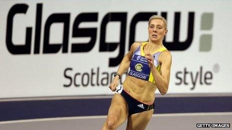 Lee McConnell of Great Britain competes at an international test event at The Emirates Arena in Glasgow