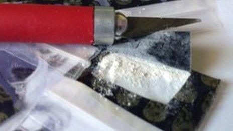 Close up of heroin bags
