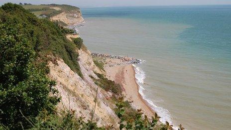 Coastline below the Fairlight cliffs