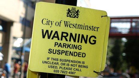 City of Westminster parking sign