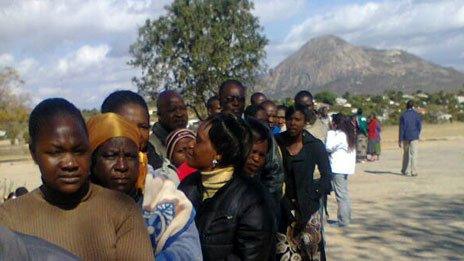 Voters in Mutare South, Zimbabwe