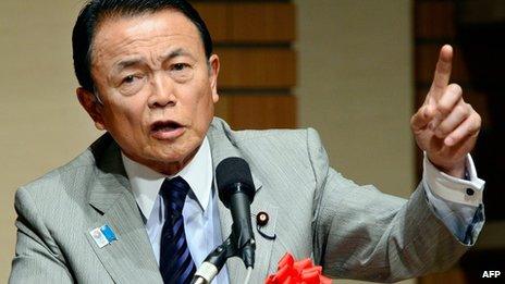 File photo: Taro Aso, 28 June 2013