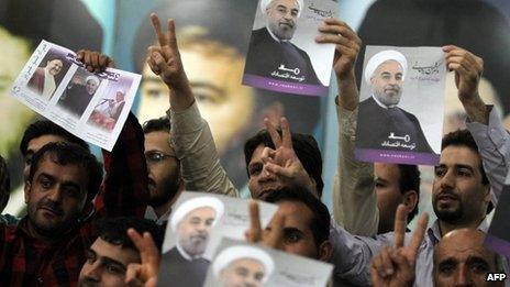 Iranian supporters of Hassan Rowhani (file photo)