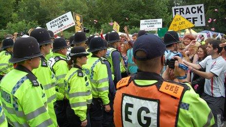 Police confront protesters