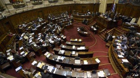 A view of the inside of the House of Representatives during the debate on 31 July 2013