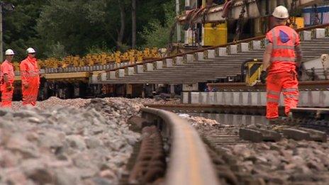 Construction work at Nottingham station