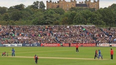 Lumley Castle overlooks the cricket at Chester-le-Street