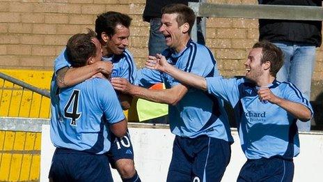 Forfar Athletic players celebrating