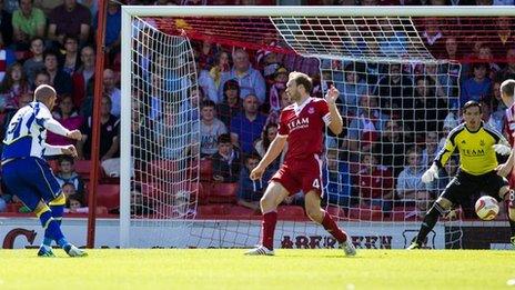 Kris Boyd scores for Kilmarnock against Aberdeen