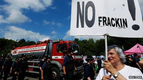 Protesters in Balcombe on 2 August