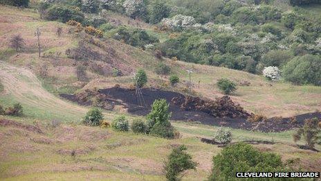 Eston Hills damaged by arsonists