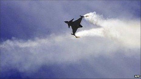 Saab Gripen takes to the air at the Farnborough Air Show, July 17th 2006