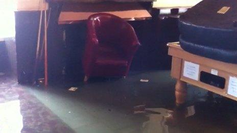 Tywarnhale Inn flooding, August 2013