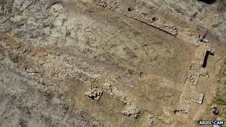 A birds-eye view of the excavated site in Southam