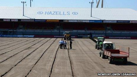 Newport County, Newport Gwent Dragons and Newport RFC play at Rodney Parade