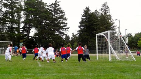 Team GB playing football at the World Dwarf Games