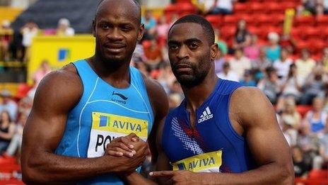 Asafa Powell and Tyson Gay