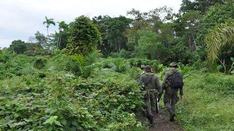 Police on patrol in Narino in 2009